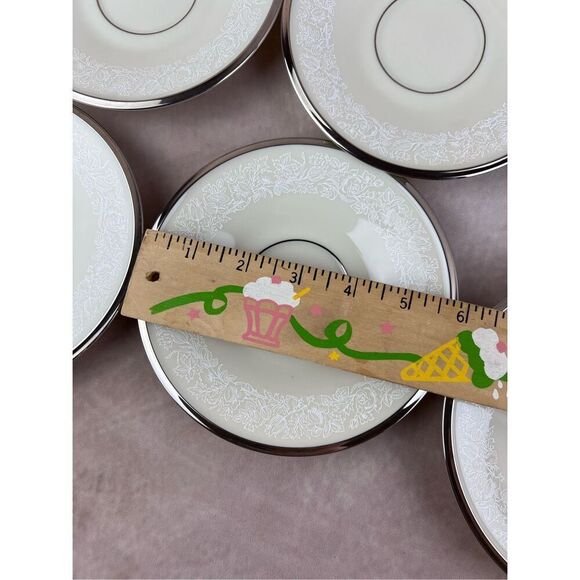 Lenox Moonspun Fine China Saucer Plates Set of 8 - Picture 6 of 8